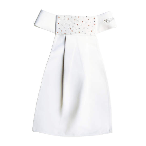 Plastron con decori lurex e cristalli