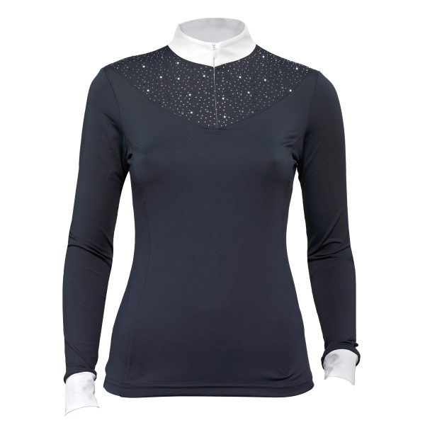 Maglia da concorso da donna con pavé di cristalli